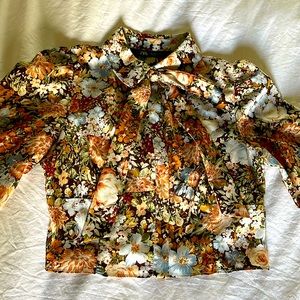 NWOT ZARA high neck floral blouse top